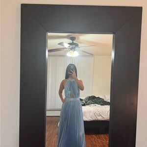 Elegant Blue Halter Maxi Dress